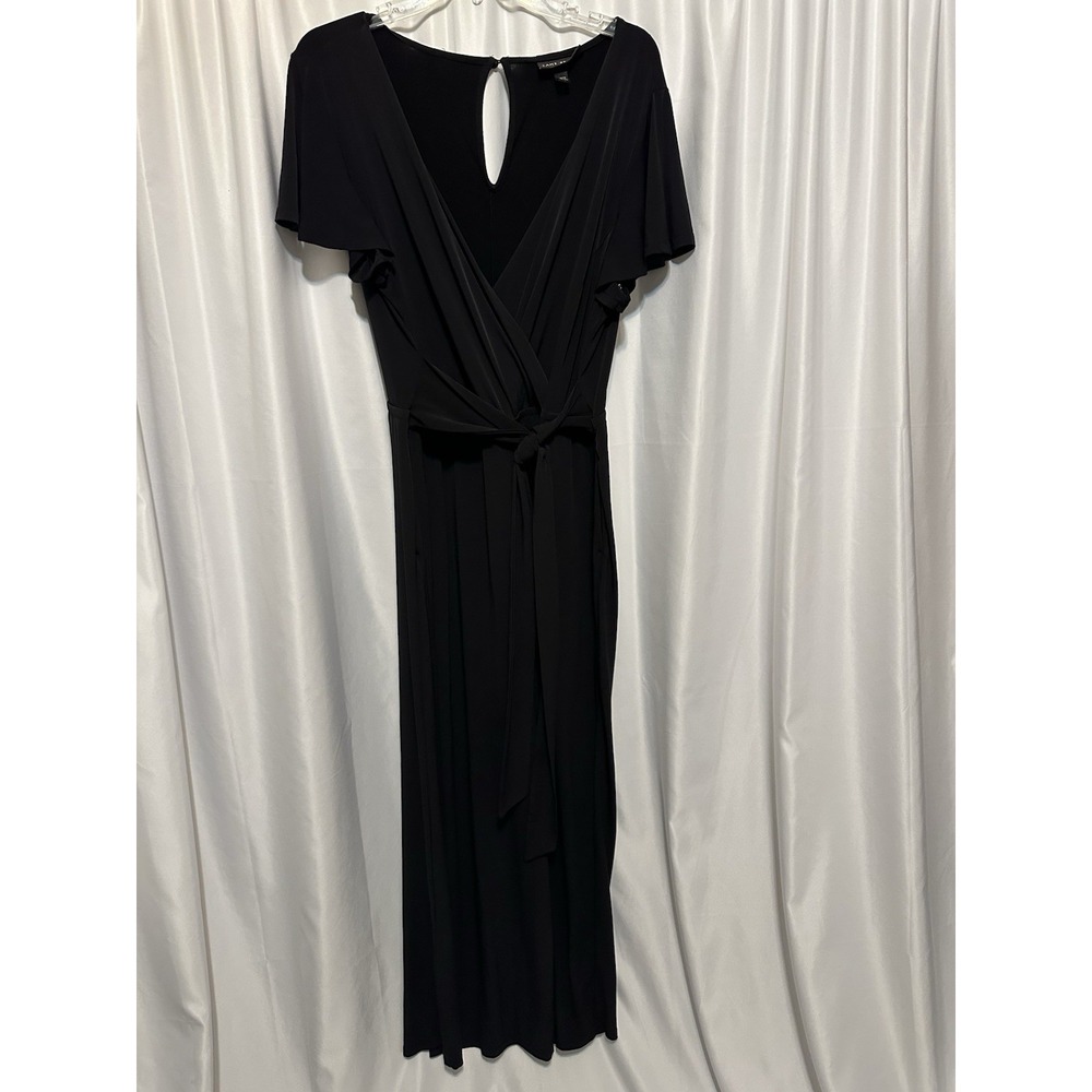 Lane Bryant Pants Romper Size 18/20 Short Flutter Sleeve Belt Black Jumpsuit